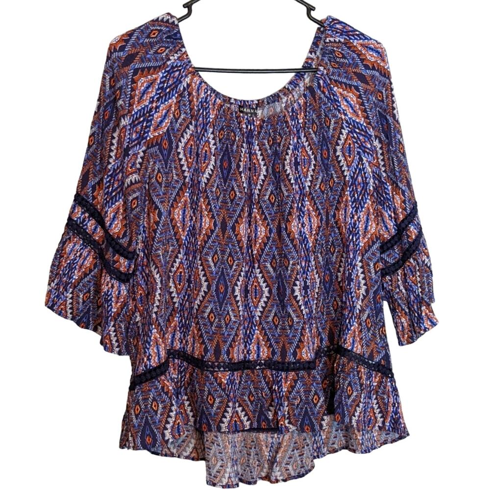 Hannah Oversized Off The Shoulder Boho Peasant Size M